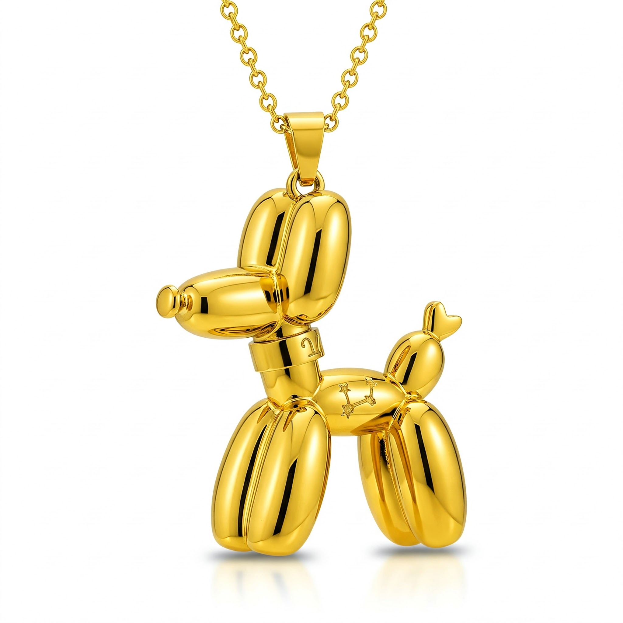 Stainless Steel Balloon Dog Pendant Necklace